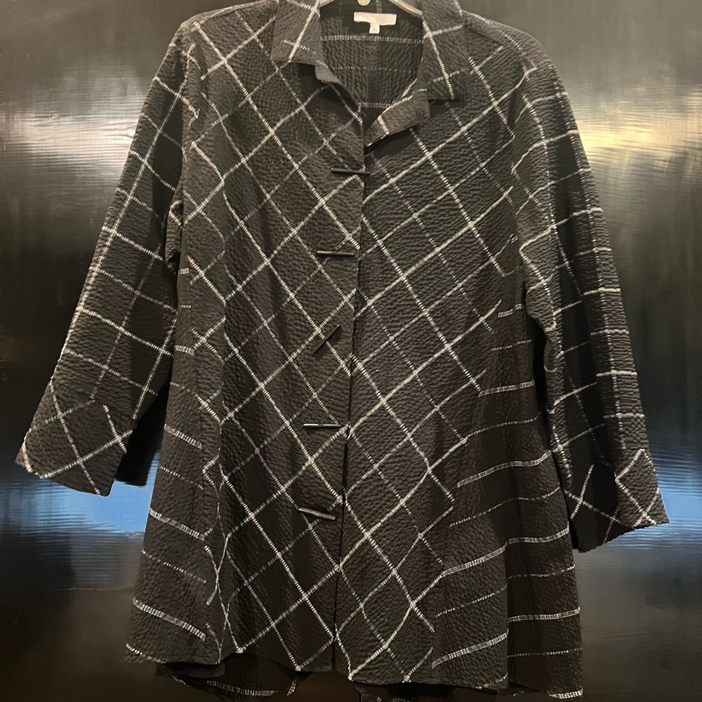 Habitat Black Tunic with White Windowpane Grid